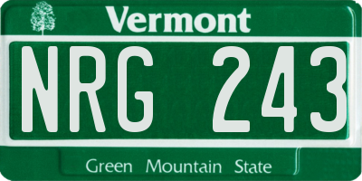 VT license plate NRG243