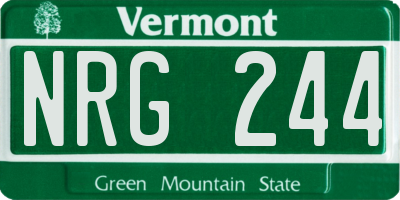 VT license plate NRG244
