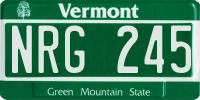 VT license plate NRG245