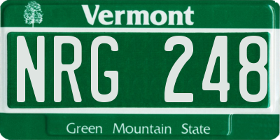 VT license plate NRG248