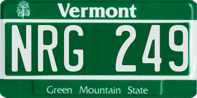 VT license plate NRG249