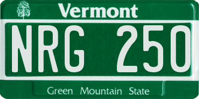 VT license plate NRG250