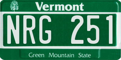 VT license plate NRG251