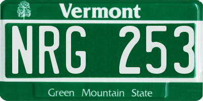 VT license plate NRG253