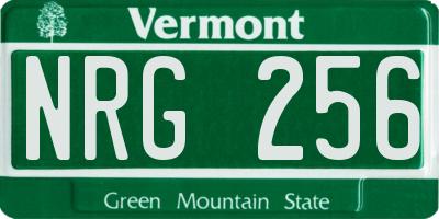 VT license plate NRG256