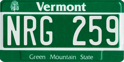 VT license plate NRG259