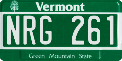 VT license plate NRG261