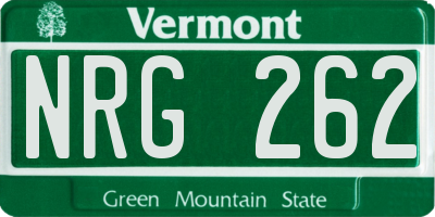 VT license plate NRG262
