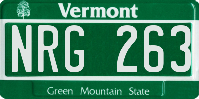 VT license plate NRG263