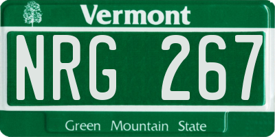 VT license plate NRG267