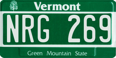 VT license plate NRG269