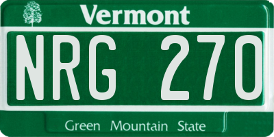 VT license plate NRG270