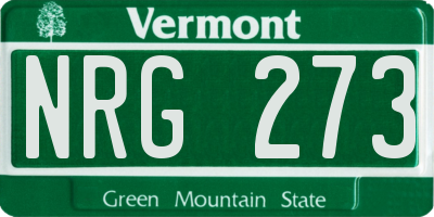 VT license plate NRG273