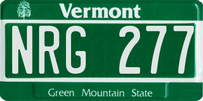 VT license plate NRG277