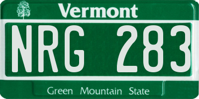 VT license plate NRG283