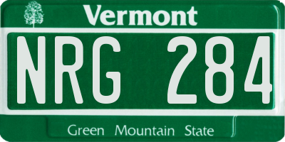 VT license plate NRG284