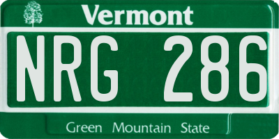 VT license plate NRG286
