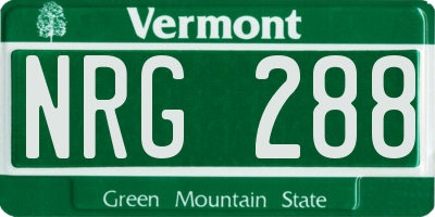 VT license plate NRG288