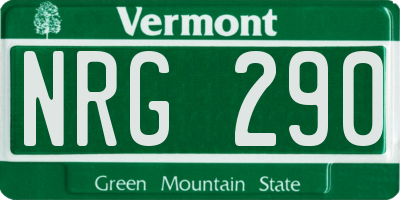 VT license plate NRG290