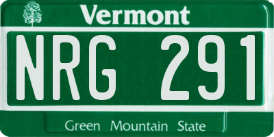 VT license plate NRG291