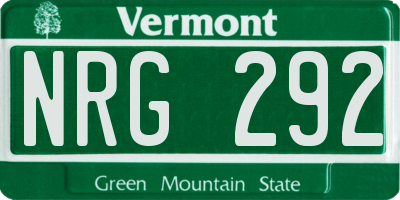 VT license plate NRG292