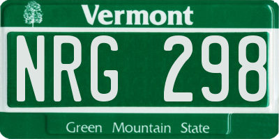 VT license plate NRG298