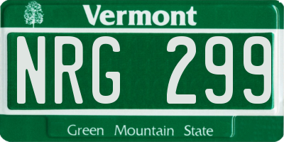 VT license plate NRG299