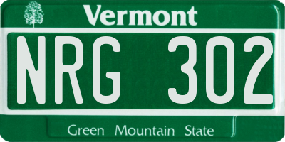 VT license plate NRG302