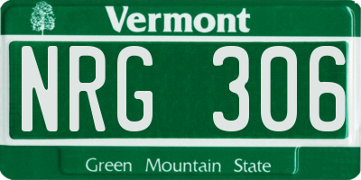 VT license plate NRG306