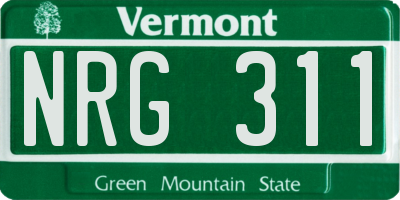 VT license plate NRG311