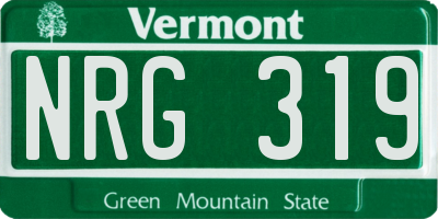 VT license plate NRG319