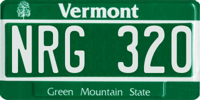 VT license plate NRG320