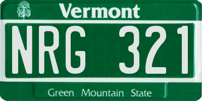 VT license plate NRG321