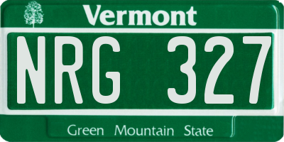 VT license plate NRG327