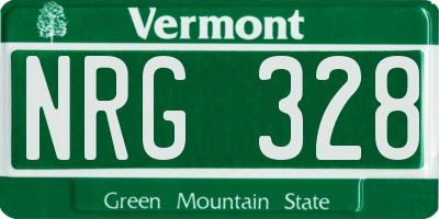 VT license plate NRG328