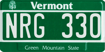 VT license plate NRG330