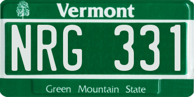 VT license plate NRG331