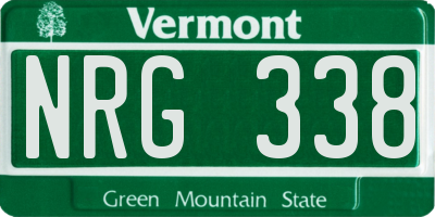 VT license plate NRG338
