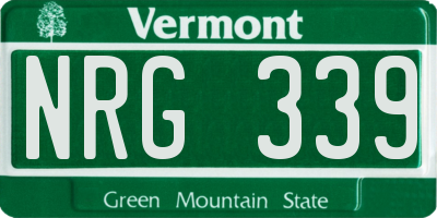 VT license plate NRG339