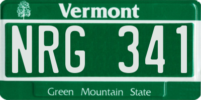 VT license plate NRG341
