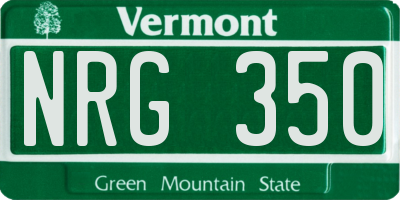 VT license plate NRG350