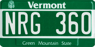 VT license plate NRG360