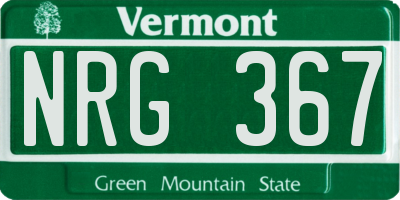 VT license plate NRG367