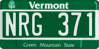 VT license plate NRG371
