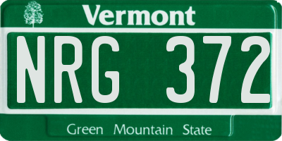 VT license plate NRG372
