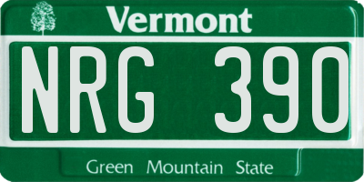 VT license plate NRG390