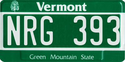 VT license plate NRG393