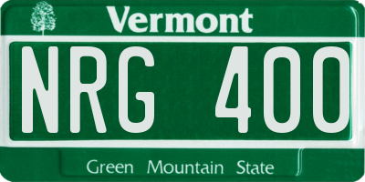 VT license plate NRG400