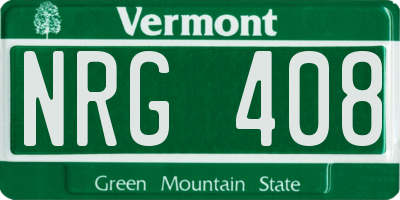 VT license plate NRG408