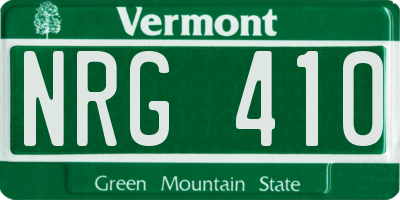 VT license plate NRG410